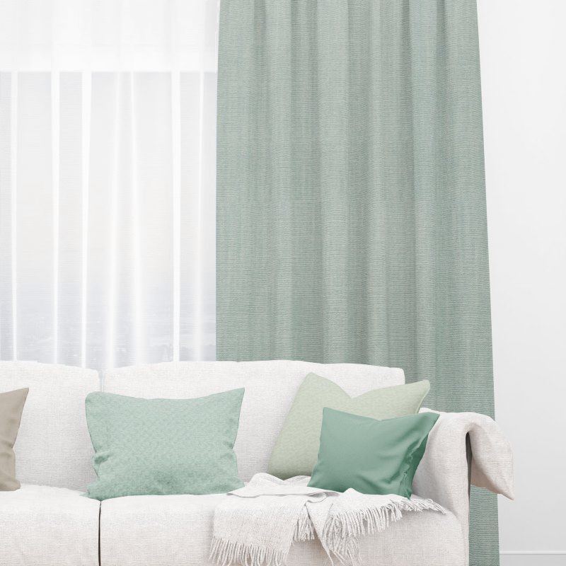 Bonny Lichen Plain Fabric Thermal Curtains NZ