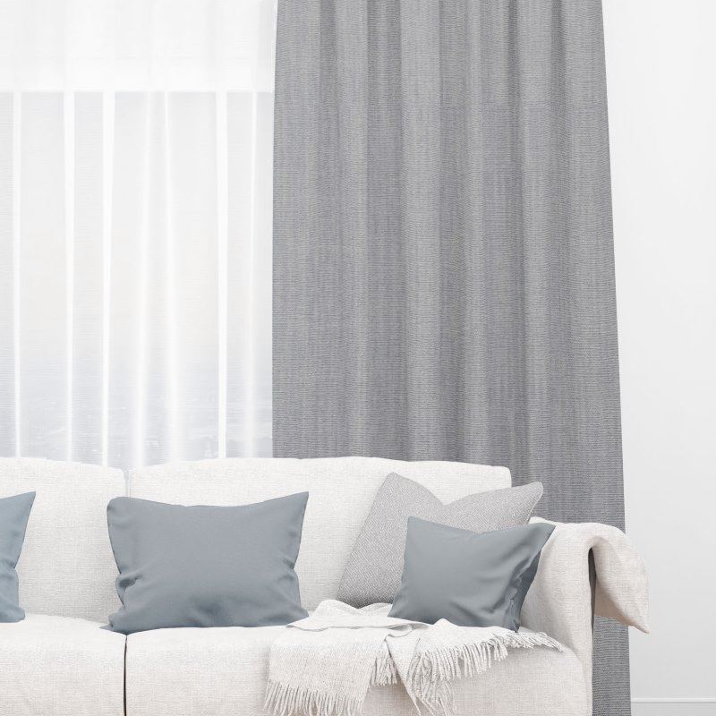 Bonny Metal Plain Fabric Thermal Curtains NZ