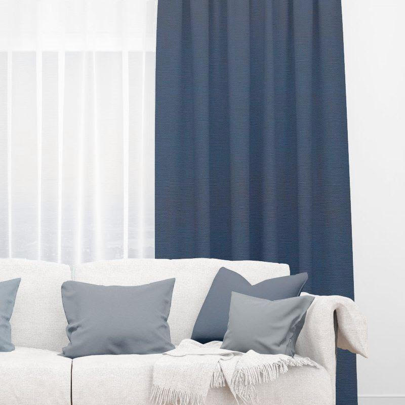 Bonny Midnight Plain Fabric Thermal Curtains NZ