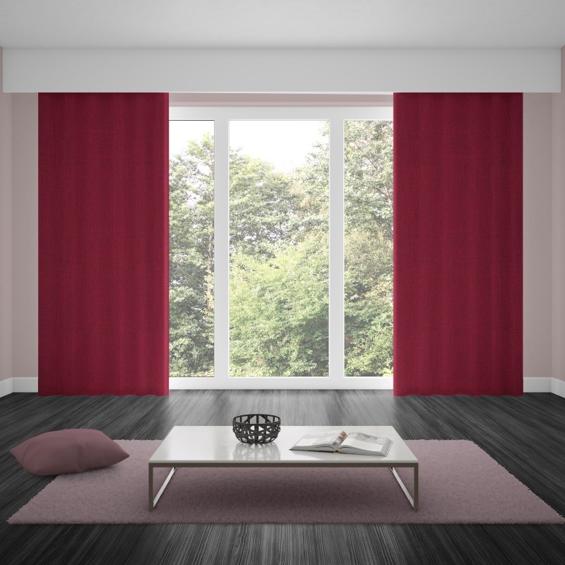 Bonny Merlot Plain Fabric Curtains Online